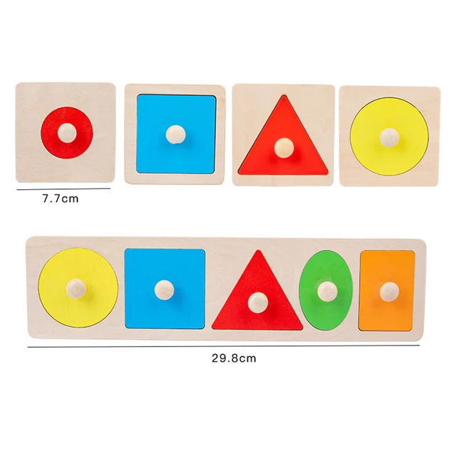 Kids Hand Grab Board 3D Puzzle Wooden Toys for Children Geometric Shape Wood Jigsaw Toddler Baby Early Educational Learning Toy 5