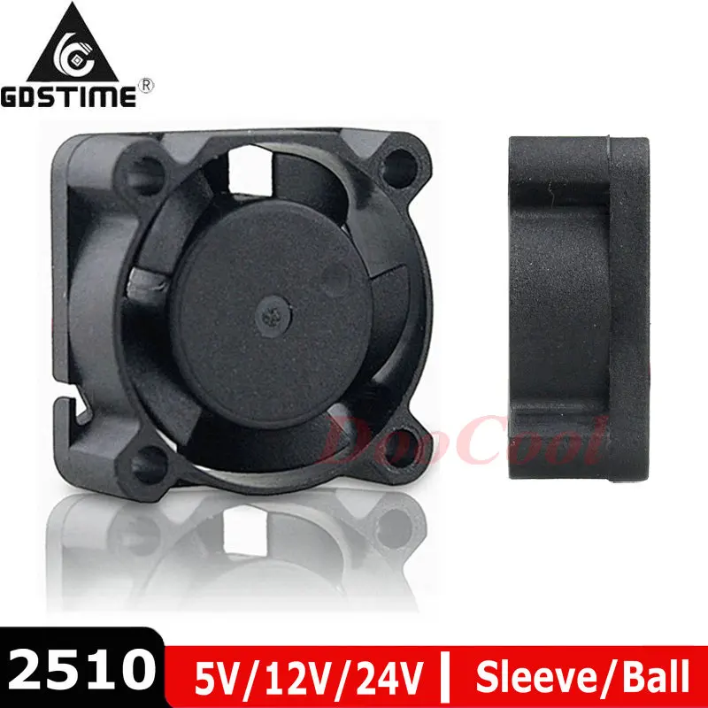 5 шт. Gdstime 25 мм 25x25x10 2Pin JST Dupont в 12 24 2510 втулка радиатор с шарикоподшипником мини