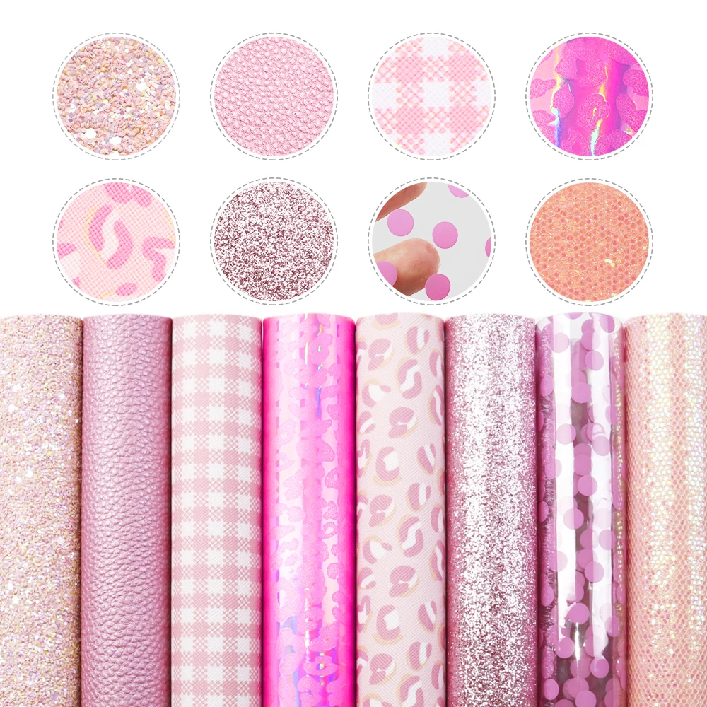 David accessories 8 шт./лот 20*33 см Кожаный Набор из искусственной кожи ткань для бантов DIY