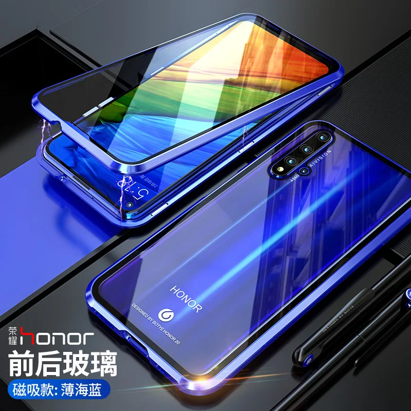 Huawei glory 20 двойное стекло в рамке Магнитный king мобильный телефон оболочка P30pro металлический Магнитный защитный чехол Nova5i