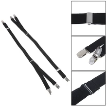 1 пара 20*600 мм Y Мужская Рубашка Остается подвязка прямые подвязки эластичные регулируемые металлические зажимы