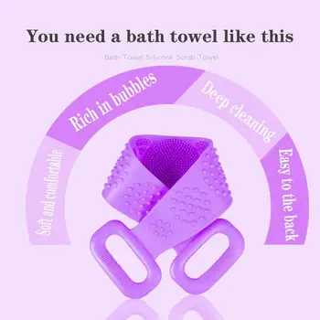 

1PC Magic Silicone Brushes Bath Towels Rubbing Back Mud Peeling Body Massage Shower Extended Scrubber Skin Clean Shower Brushes