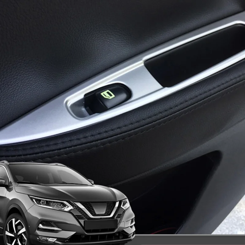 Для Nissan Qashqai автомобильный Стайлинг ABS хром подлокотник двери окна переключатель панель Крышка отделка