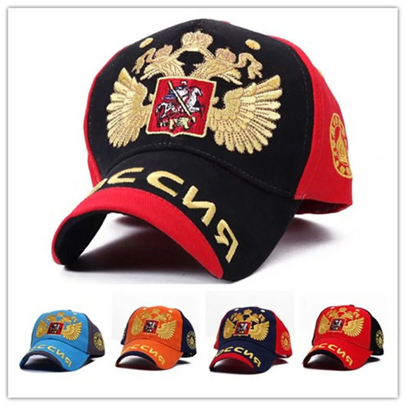 Новая популярная хлопковая бейсбольная кепка, российский значок, золотой Орел, вышивка, Snapback, модные шапки для уличных видов спорта, для мужчин, wo, мужская шляпа с патриотом