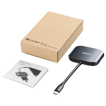 

USB-C to USB 3.0 & USB 2.0 & VGA Convertor Cable Adapter Aluminium Alloy Type-C HUB Adapter for Type-C Devices UC28