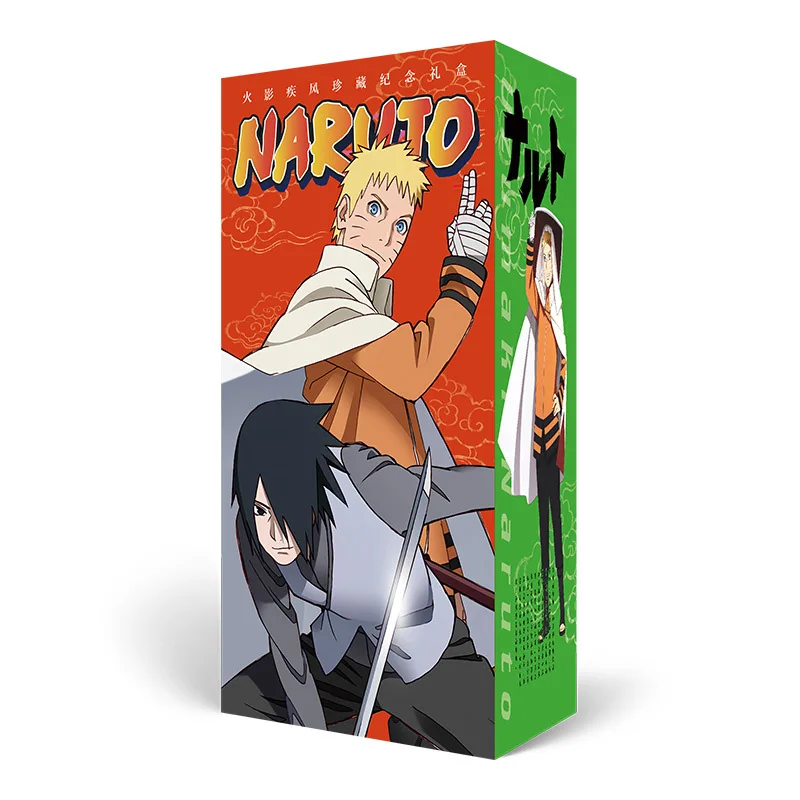 

Anime lucky bag long gift box naruto collection box toy include postcard bottle photo frame role cards gift