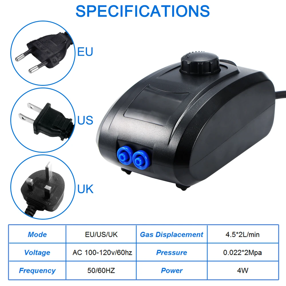Водяной насос для аквариума AC 100-120v подводный для аквариума, блок питания, фонтан, Гидропонные пончики, аквариума