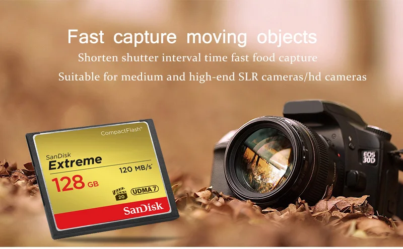 Original SanDisk Extreme PRO CompactFlash CF Card 128GB 64GB 32GB High Speed Compact Flash Card for DSLR and HD Camcorder