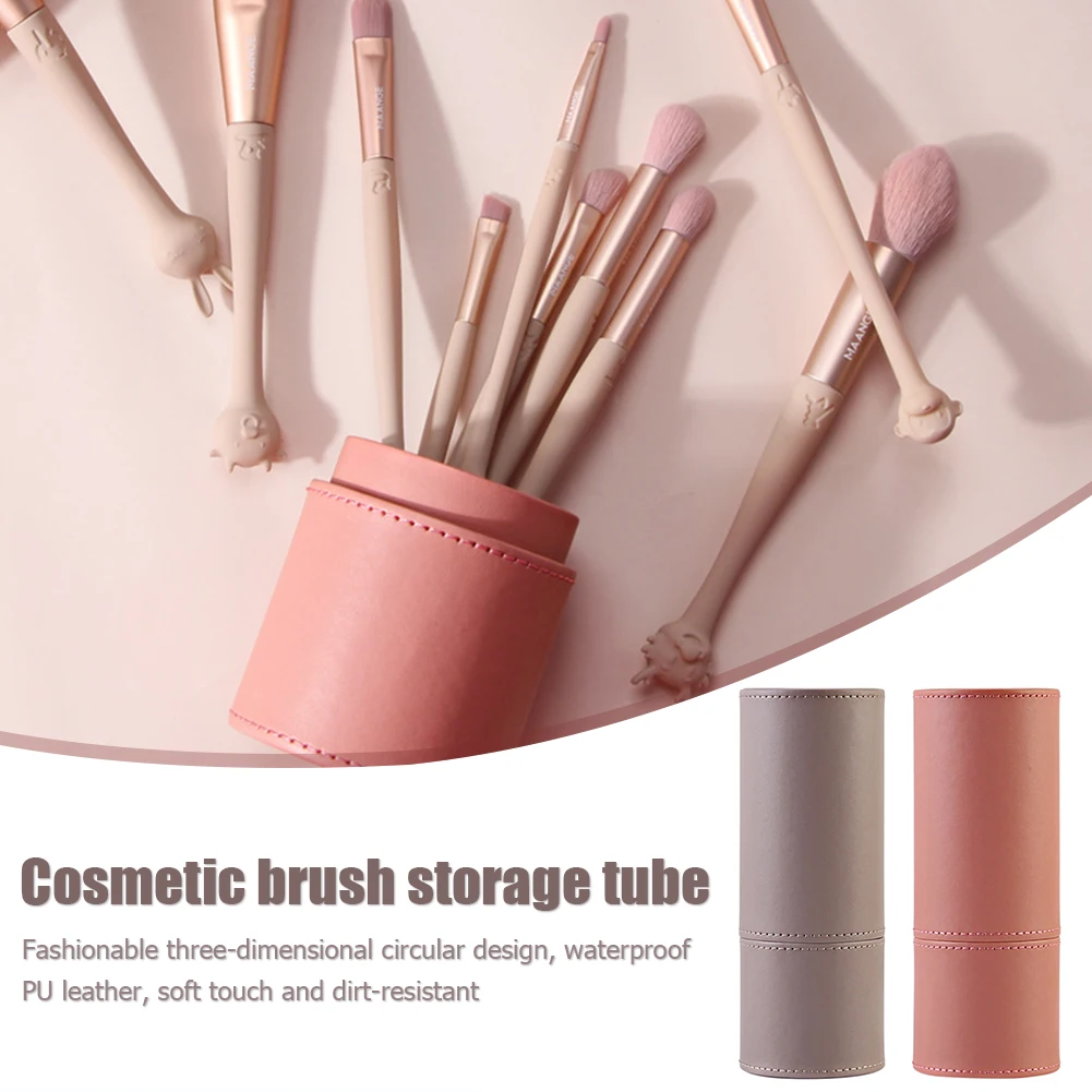 Dustproof Pu Leather Waterproof Makeup Brush Organizer Storage Case
