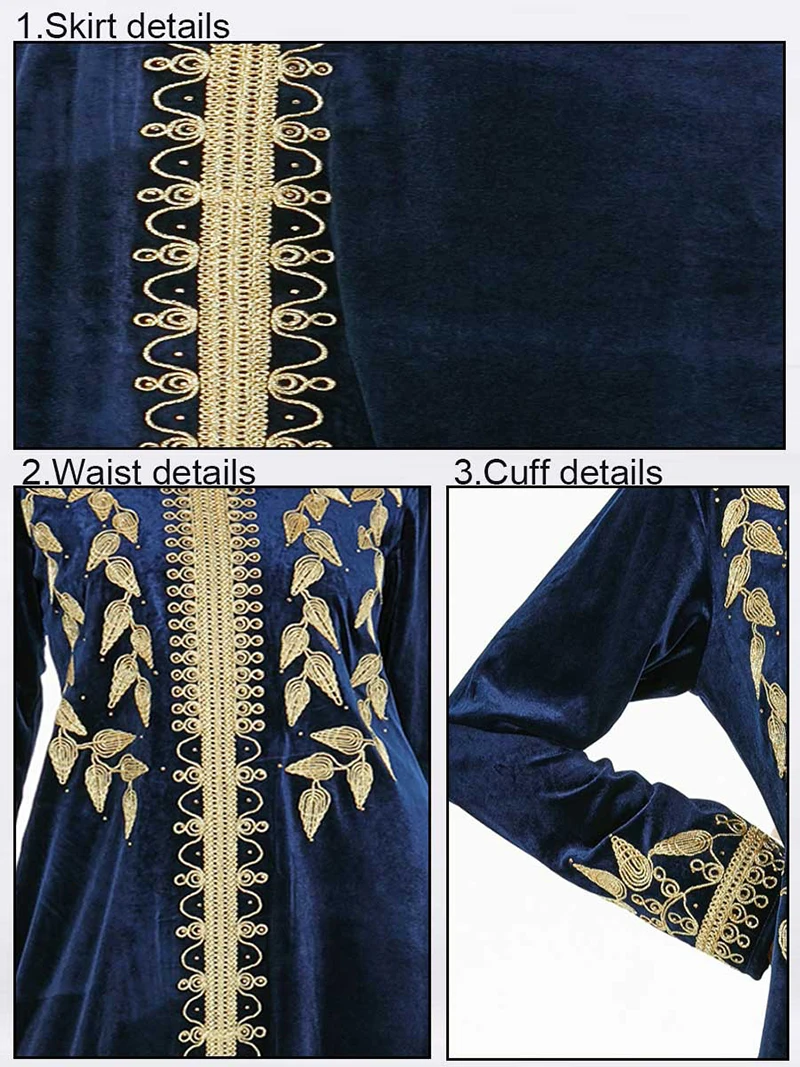 Большие размеры зимнее бархатное abaya Дубай турецкий хиджаб мусульманское платье исламское одежда Абая для женщин Caftan Moroc кафтан халат ислам