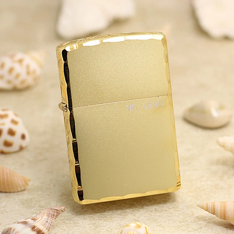 

Genuine Zippo oil lighter copper windproof Golden Rich bamboo cigarette Kerosene lighters Gift With anti-counterfeiting code
