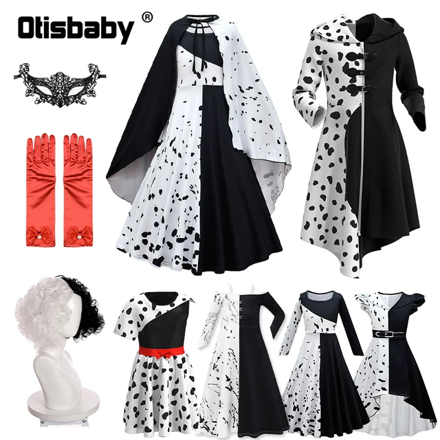 Летнее маскарадное платье Cruella для девочек, Хэллоуин, малефический костюм вампира, новогоднее детское карнавальное стандартное платье 1