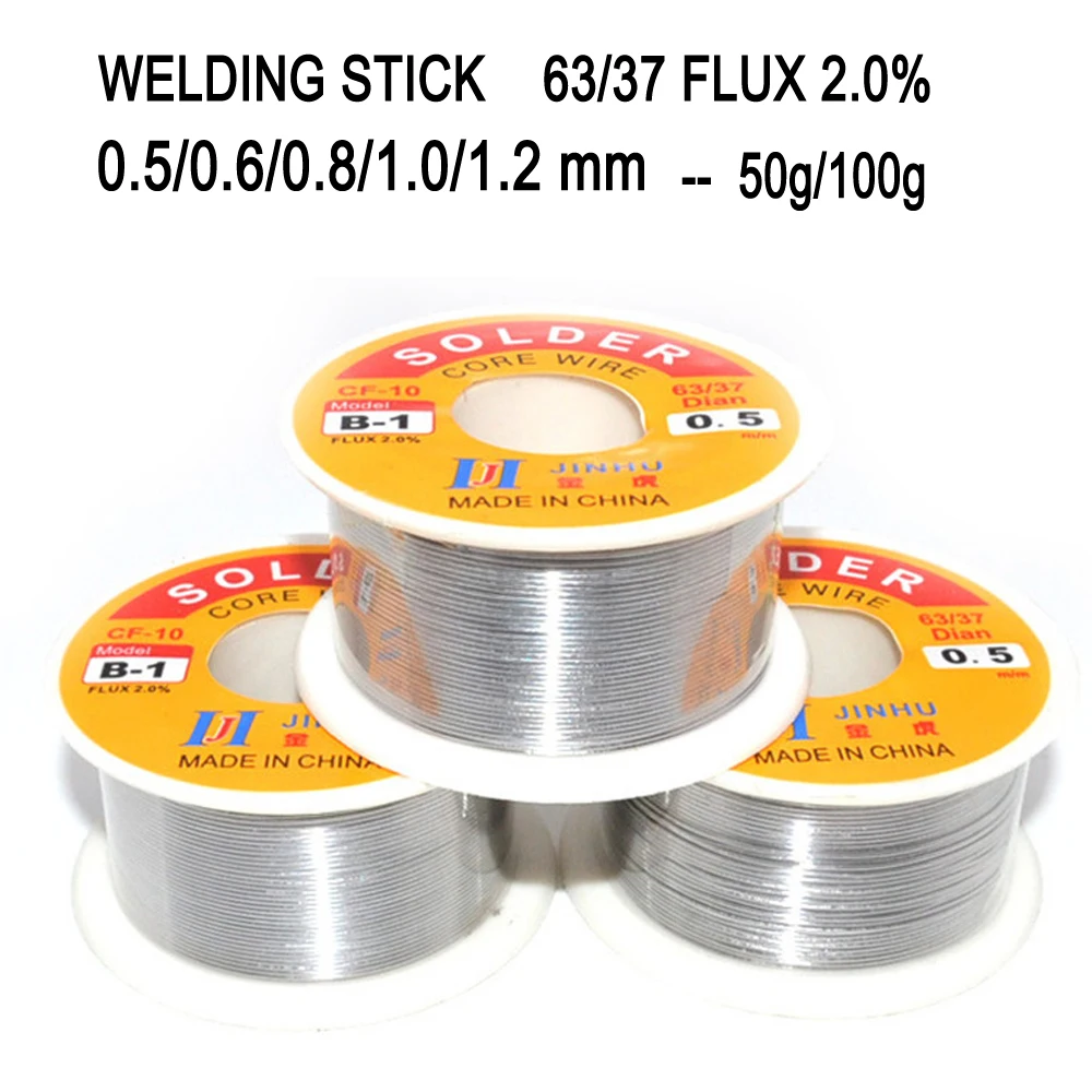 100g 0.6/0.8/1/1.2 63/37 FLUX 2.0% 45FT Tin Lead Wire Melt Rosin Core Solder Soldering Roll No-clean | Инструменты