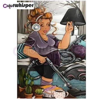 

Diamond Painting Full Square/Round Drill Woman Lady 5D Daimond Painting Embroidery Cross Stitch Mosaic Crystal Picture Art TH015