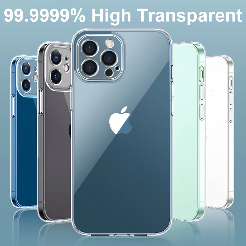 Funda de vidrio templado de lujo para Iphone, funda rígida transparente para Iphone 12 Mini 11 Pro Xs Max X Xr, 7 8 Plus, 2020