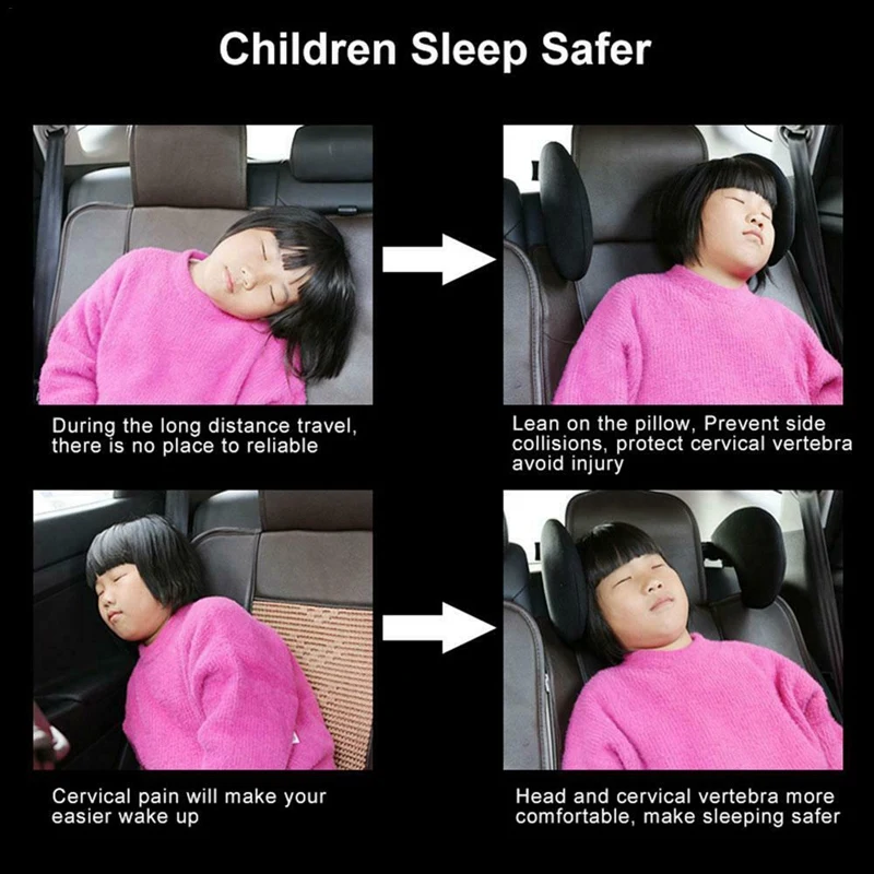 Car Seat Headrest Adjustable Child Adult Sleep Side Head Pillow Support Pillow Universal Blue