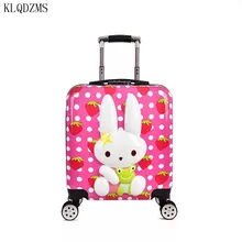 KLQDZMS 20 дюймов дети носить на колёсиках spinner детей милый мультфильм тележка чемодан на колесах