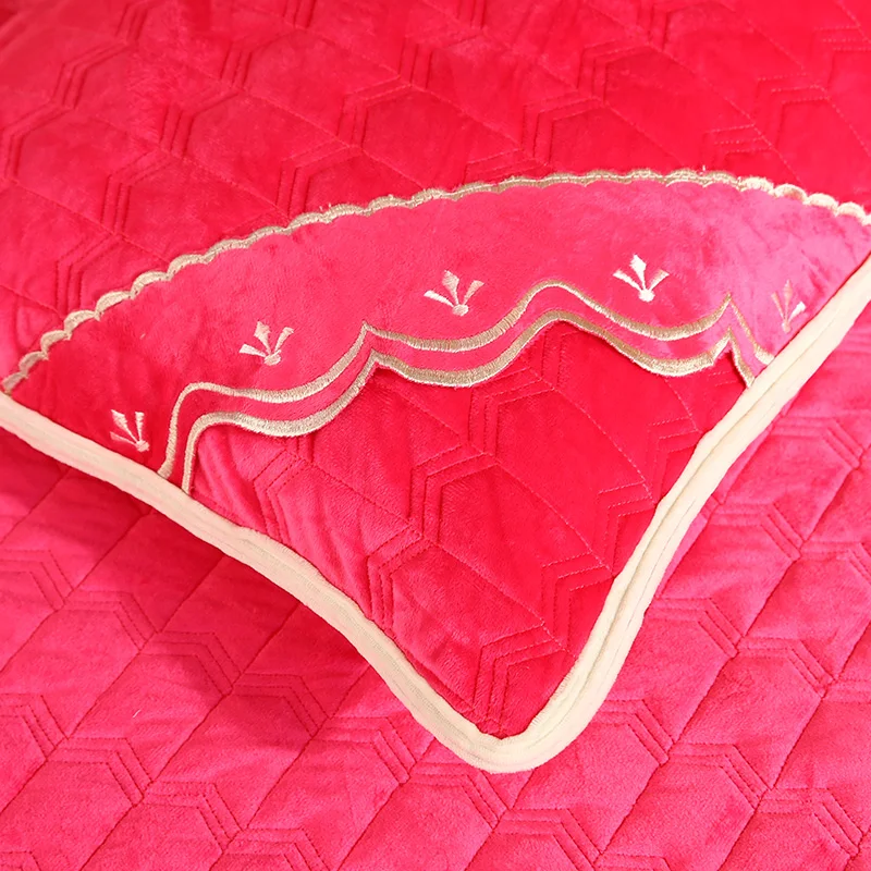 Синяя простая стеганая простыня, сплошной цвет, сшитое постельное белье, покрывало, 3 шт., набор покрывал, наволочки