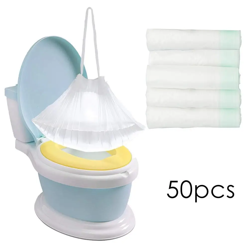 50 шт/5 рулонов одноразовые детские горшок мешок стул Drawstring Туалет чехол с