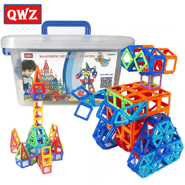 Qwz-プラスチック製の磁気ブロック,ミニマグネット,デザイナー,建設セット,子供向けの教育玩具,110個