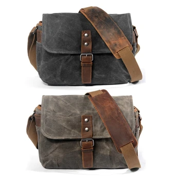 

2 Pcs Retro Waterproof Camera Bag Photography Packages Dslr Shoulder Sling Case for Sony Nikon Canon Canvas Mini Single Messenge