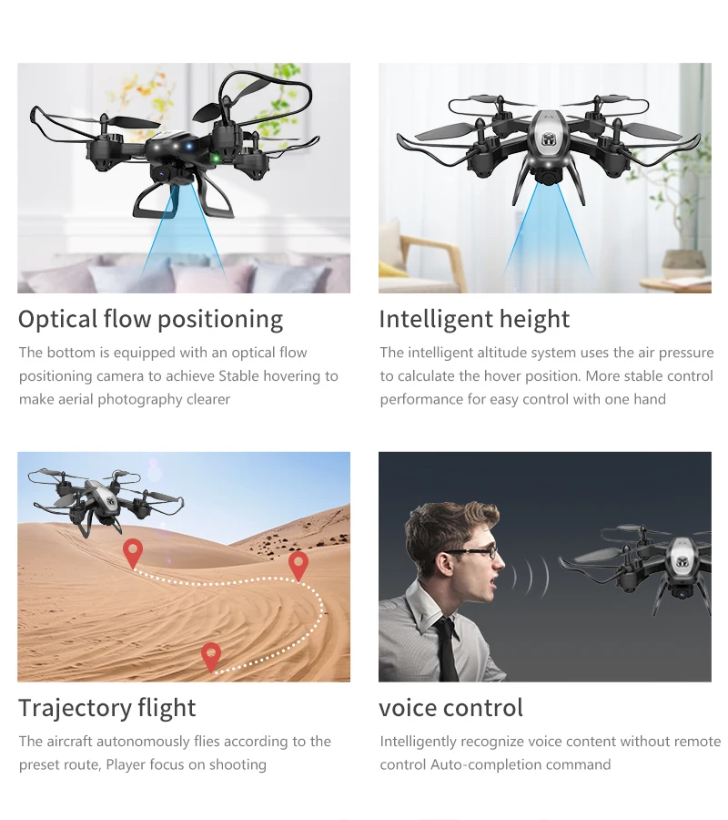 KY909 Drone 4k profesional drones with camera hd quadrocopter Wifi FPV quadcopter Gesture photo Optical flow dron mini drone
