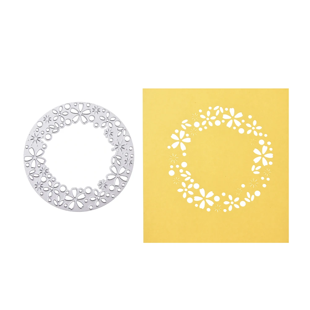 Полые круглые кружевные металлические режущие штампы DIY Скрапбукинг Фотоальбом