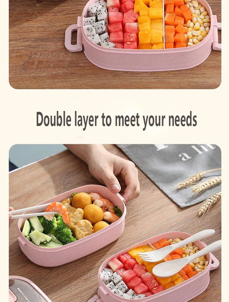Special Lunch Box for Microwave Oven, Portable Plastic Lunch Box with Lid,  Student Female Office Worker Adult Double layer Lu|Lunch Boxes| - AliExpress