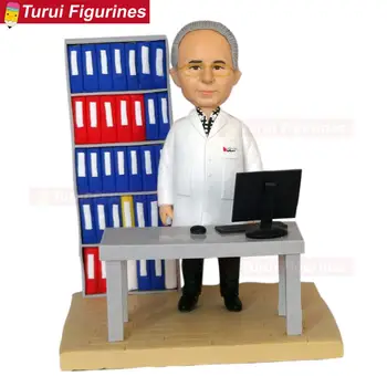 

personalized bobble head figures custom dolls with your face custom Professor of medicine bobblehead figure clay sculpture artis