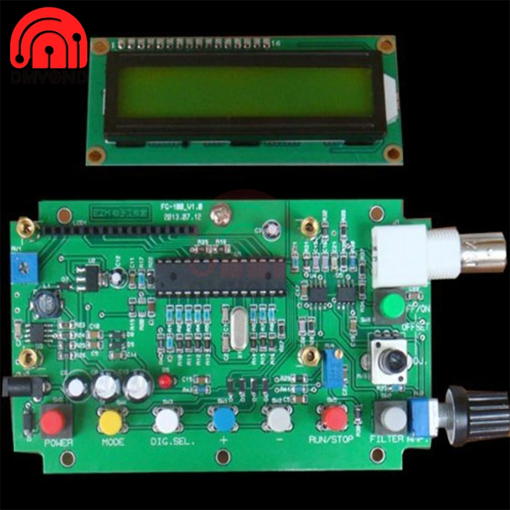 1HZ-500KHZ FG-100 DDS Functional Signal Generator Signal Source Module Frequency Counter Sine/Square/Triangle Sawtooth Waveform