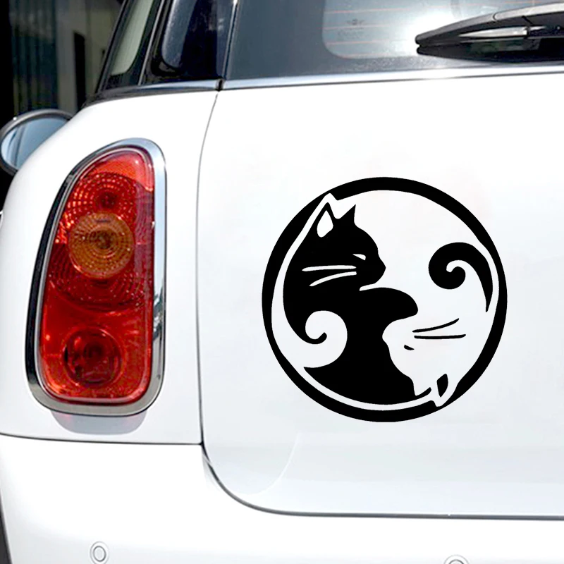 Katze Yin Yang Sterben-Cut Vinyl Aufkleber Auto Aufkleber Wasserdicht Auto  Dekore auf Auto Körper Stoßstange Hinten Fenster Laptop wählen Größe #