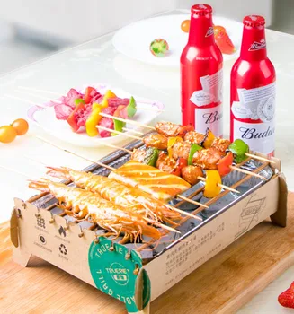 

Disposable BBQ Grill Outdoor Home Camping Grill Portable Smokeless Charcoal rotisserie grills bbq grill barbecue outdoor
