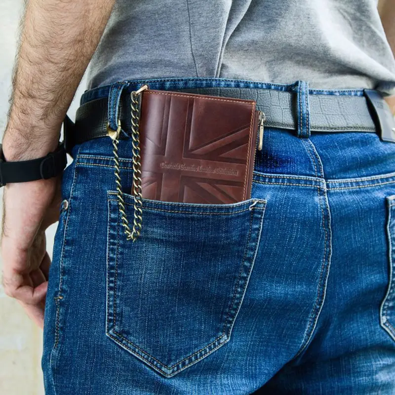 THINKTHENDO мужской RFID блокирующий кожаный двойной кошелек на молнии с отделением для монет