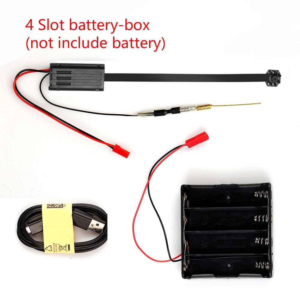 4 Slot battery-box 1080P H.264 HD ультра ночное видение мини wifi камера видео аудио рекордер детектор движения видеокамера микро Гибкая камера - Цвет: 4 Slot battery-box