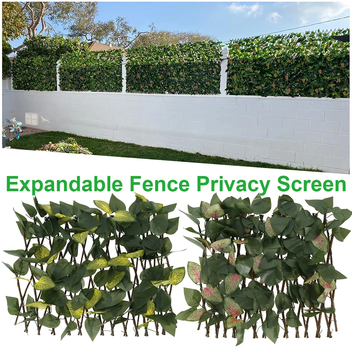 Costway 40 X95 Green Faux Ivy Leaf Decorative Privacy Fence Screen