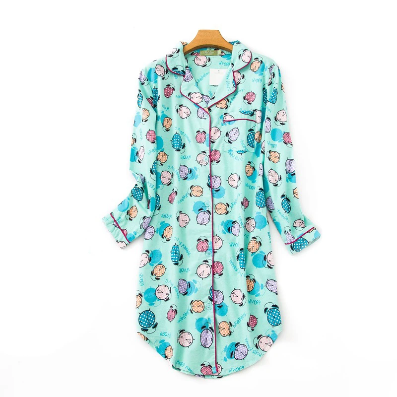 Женское ночное белье ночной халат Пижама Платье из чистого хлопка с глубоким v