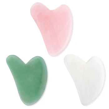 

Rose Natural Jade Gua sha Stone Massage Quartz Guasha Scrapers Board Green Jade Plate Face Massager For Face Neck Back Body Tool