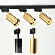 Алюминиевый светодиодный Трековый светильник, черный/золотой, 220 В, светодиодный потолочный светильник для помещений, рельсовый рельс, замена прожекторов 40 Вт, галогенные лампы