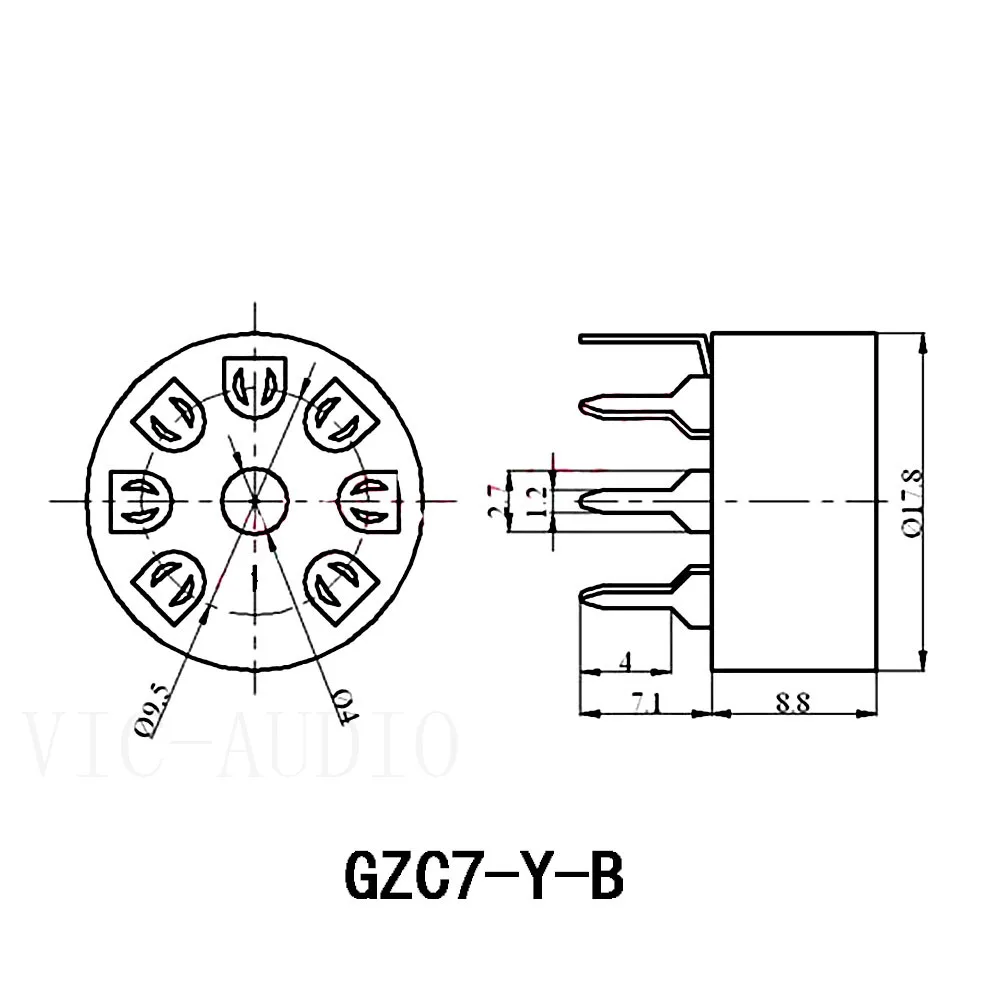 5 шт. керамическая Трубная розетка печатная плата 7 контактов электрон Трубное