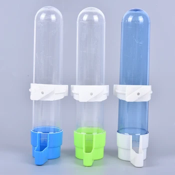 

1pc 17cm*3.3cm Pet Bird Plastic Auto Feeder Parrot Feeding Water Drinker Cup Bowl Cage Feeder Supplies