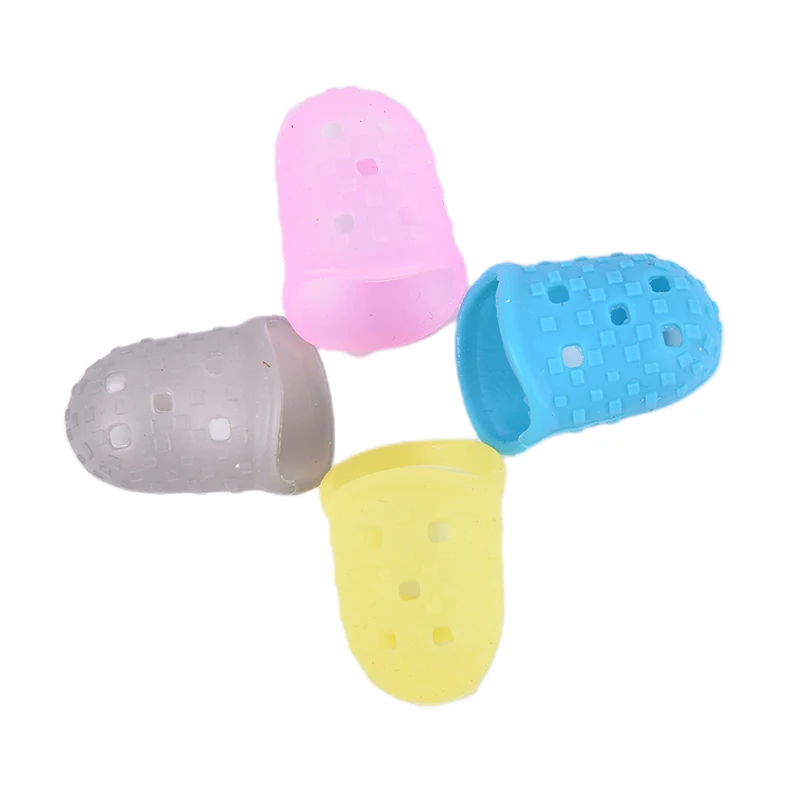 Silicone Guitar Thumb Finger Picks Protector Plectrum Fingertip thimble Finger Guard safety protect caps 4 Colors 10pcs guitar finger guards,guitar picks