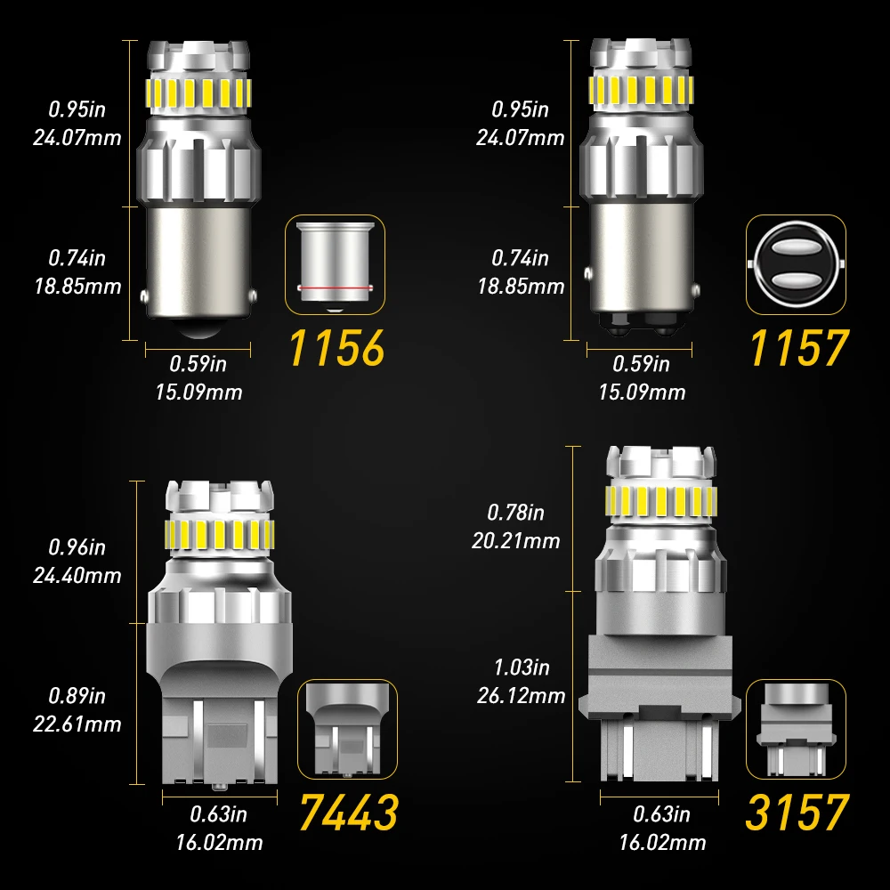 2x T15 светодиодный T10 1156 BA15S 7440 W21W 3157 3156 7443 3030 4014 лампы W16W светодиодный задний фонарь с can-bus парковки резервный сигнал поворота светильник