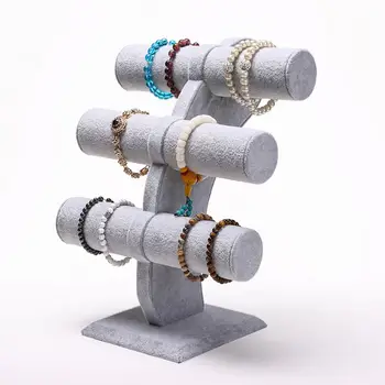 

Velvet Level T-Bar Bracelet Necklace Jewelry Display Stand Home Organization