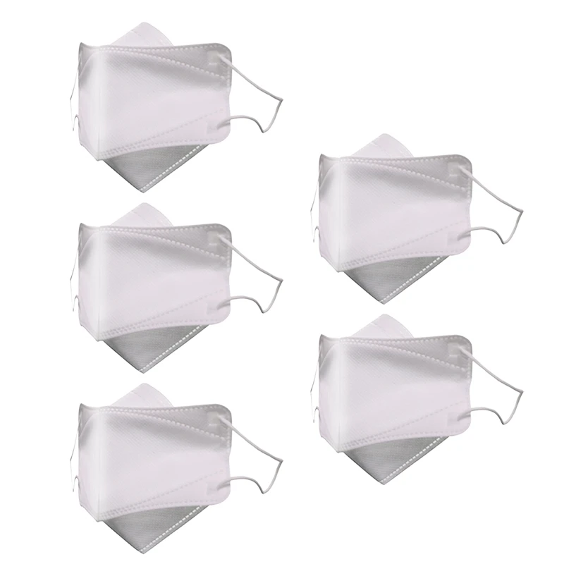 

5Pcs KF94 Face Mask Triple Filter Mask 94% Filtration Adaptable Nose Bar 4-Layer Protective Face Mask Dust Mask