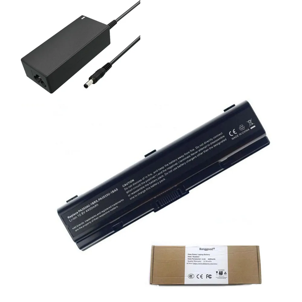 4400 мА/ч PA3534U-1BRS PA3533U-1BAS ноутбук батарея + 19V 3.42A AC зарядное устройство для ноутбука