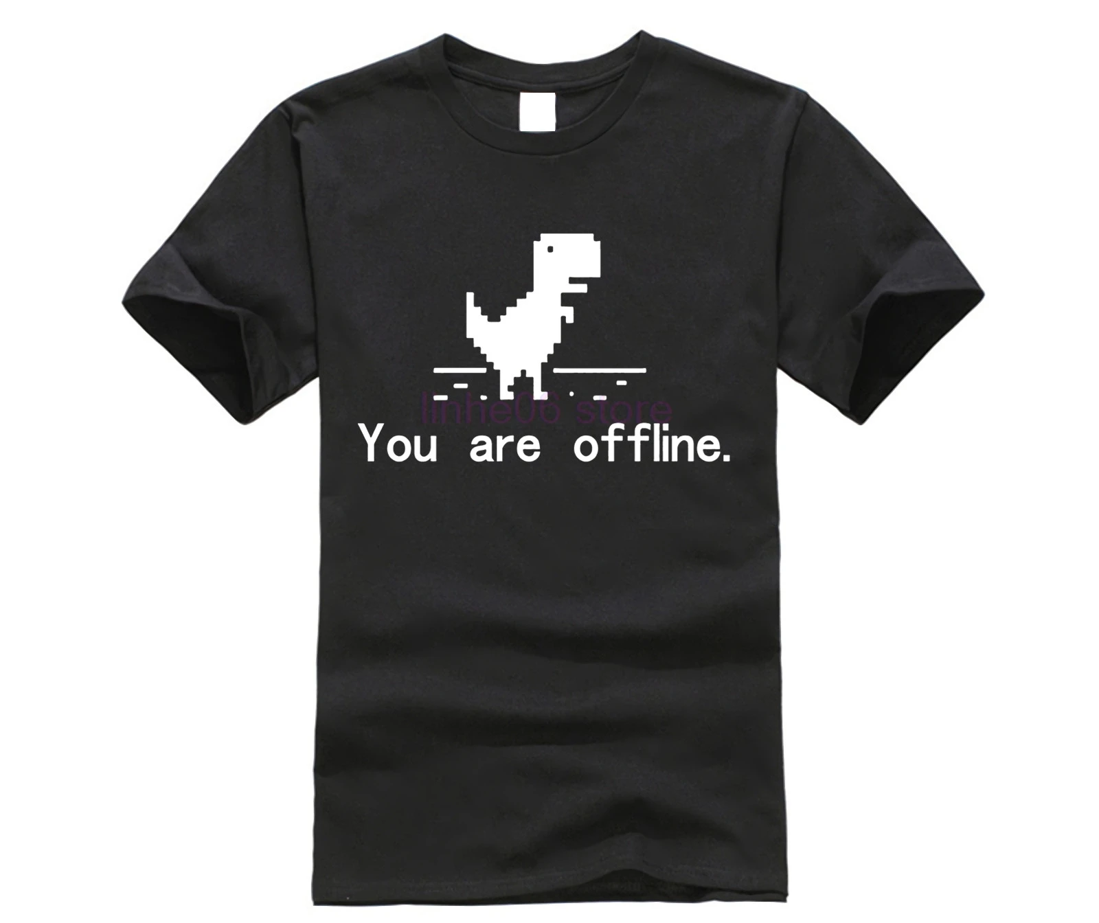 

TEEWINING Pixel Dinosaur T Shirt The IT Crowd T Shirt Men Tshirt Geek Tee You Are Offline
