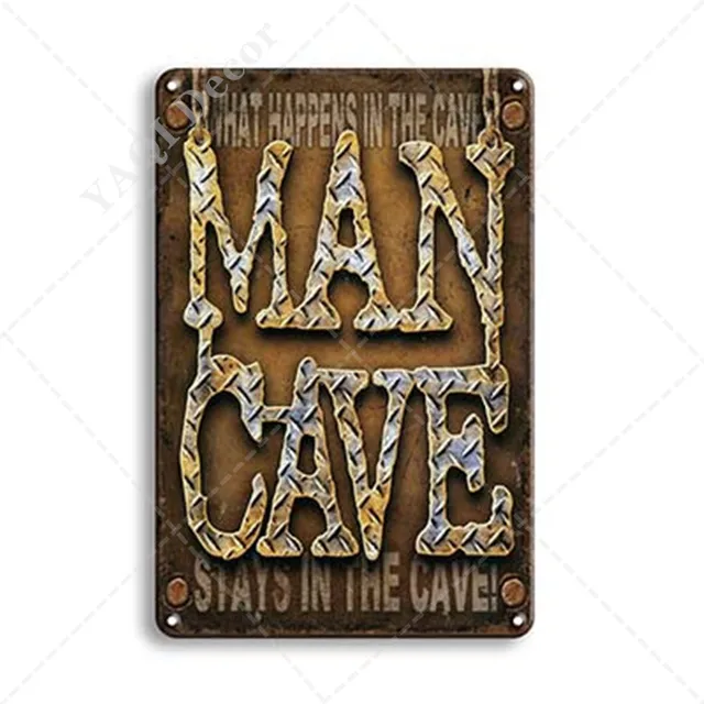 Man Cave Signs Vintage Metal Sign Plaque Metal Vintage Retro Tin Sign Wall Decor for Bar Pub Club Garage Iron Painting 60057