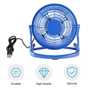 

New Portable DC 5V Small Desk USB 4 Blades Cooler Cooling Fan USB Mini Fans Operation Super Mute Silent PC / Laptop / Notebook