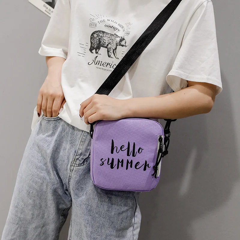 Summer New Style Canvas Bag Women's Versatile Single-shoulder Crossbody Bag Sesame Street Phone Bag Customizable Logo