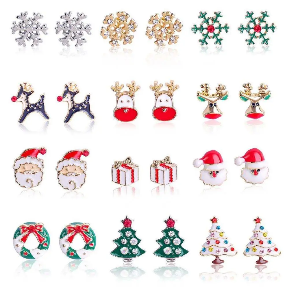 

Christmas Tree Earrings For Women Colorful Rhinestone Earings Merry Christmas Decor Girl Friend Xmas Gift Favors The Best Gift